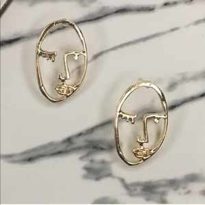 The 'Alexandra' - Modern Abstract Face Earrings